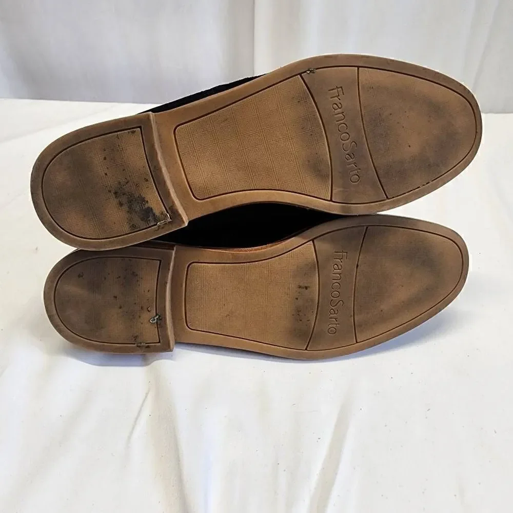 Franco Sarto Jed Black Suede Slip On Women's Size 7.5